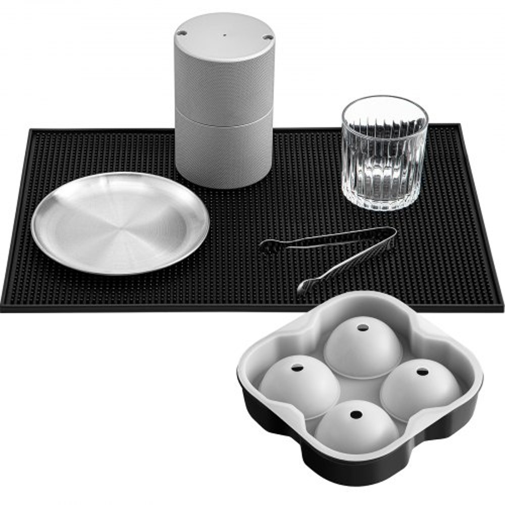 Ice Ball Press Kit Anodized 7075 Aluminum W Silicone Moulds Large Mat Stainless Steel Tong Two Gla 9