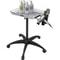 Height Adjustable Salon Tray Stainless Steel Mobile Utility Cart With 2 Cups 1 Metal Ring Ideal F 1