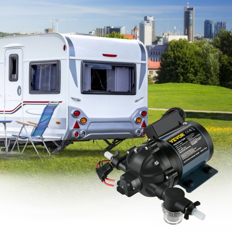 DC Washdown Pump, GPM PSI Self Priming Water Pump w/ EPDM Valve & Salt Water Strainer, for RV, Boat, Marine Deck & Yacht