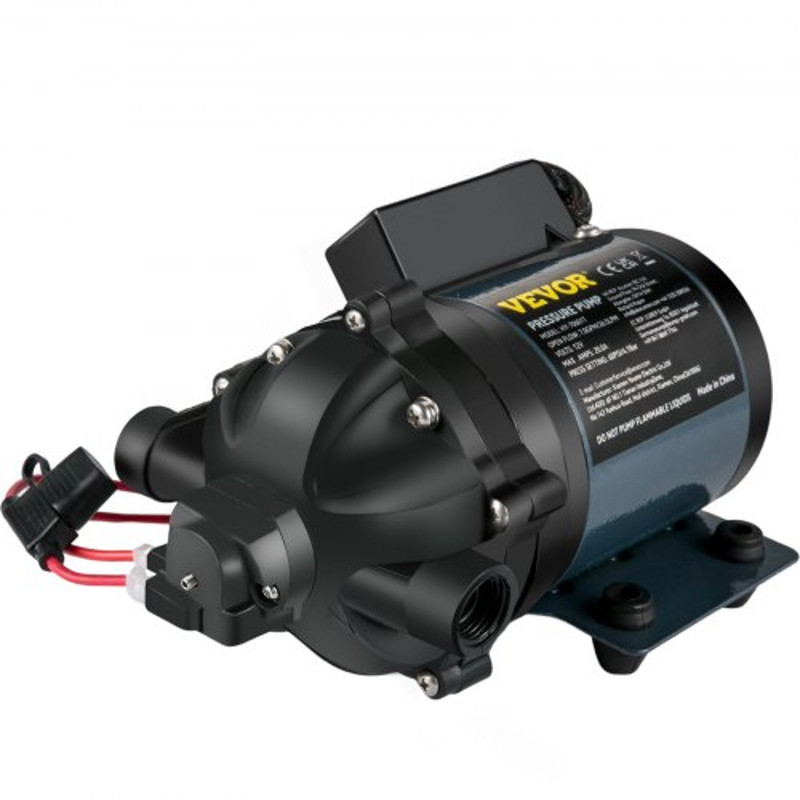 DC Washdown Pump, GPM PSI Self Priming Water Pump w/ EPDM Valve & Salt Water Strainer, for RV, Boat, Marine Deck & Yacht