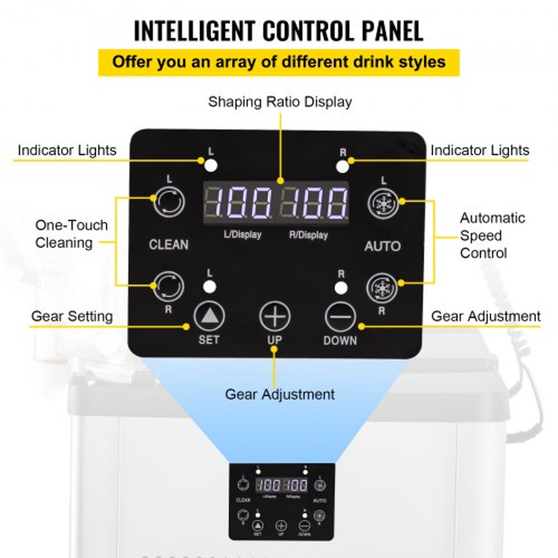 Commercial Slushy Machine Tanks Cups, Stainless Steel Margarita Smoothie Frozen Drink Maker, Perfect for Supermarkets