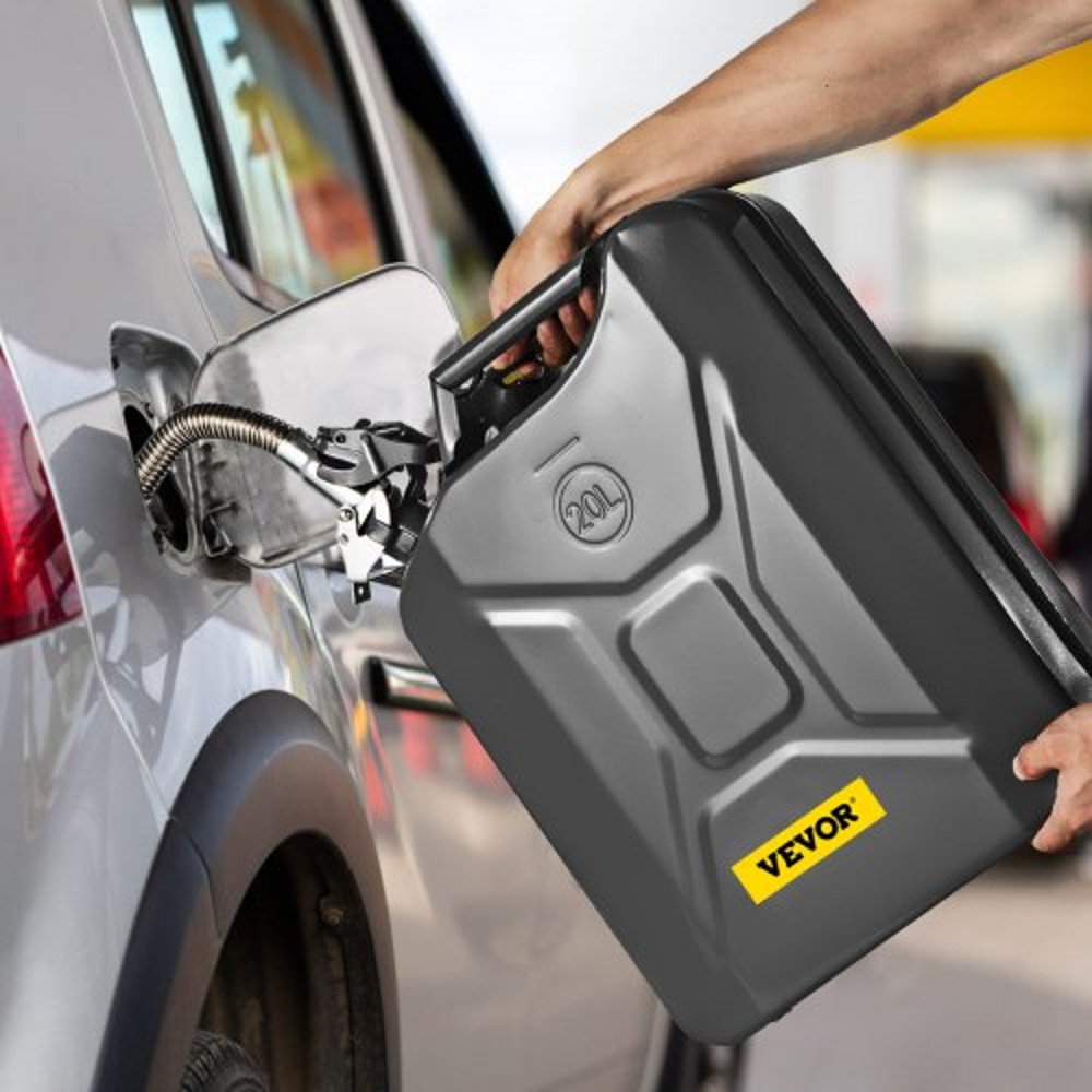 Portable Jerry Fuel Can, Rustproof & Heat-Resistant Steel Gas Can with Flexible Spout System for Cars, Trucks