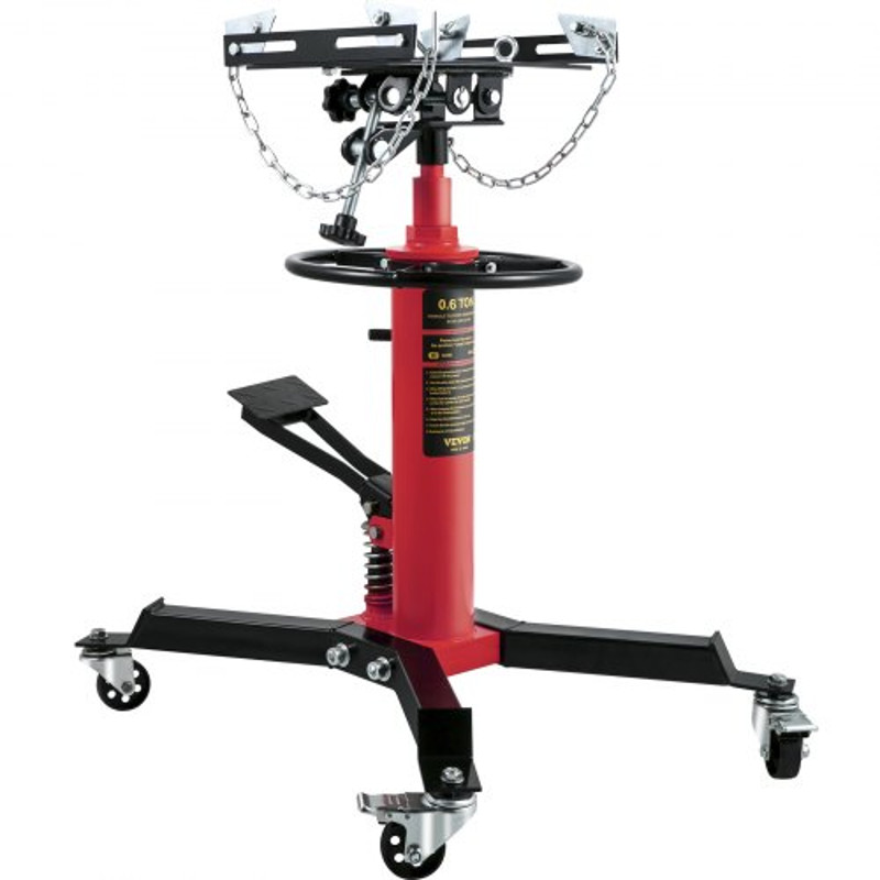Hydraulic Telescopic Transmission Jack, lbs Stage High-Lift Floor Jack Stand with Foot Pedal & Swivel Casters, Garage