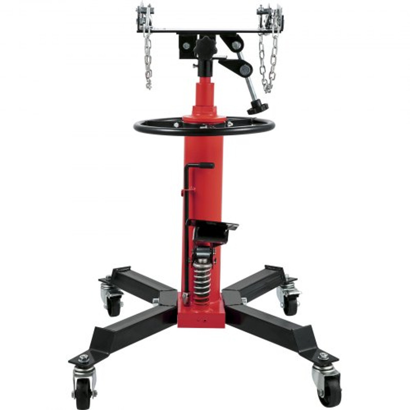 Hydraulic Telescopic Transmission Jack, lbs Stage High-Lift Floor Jack Stand with Foot Pedal & Swivel Casters, Garage