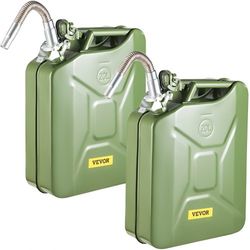 military-style jerry gas can, rustproof steel portable fuel tank with bendable spout for cars, trucks, boats & outdoor