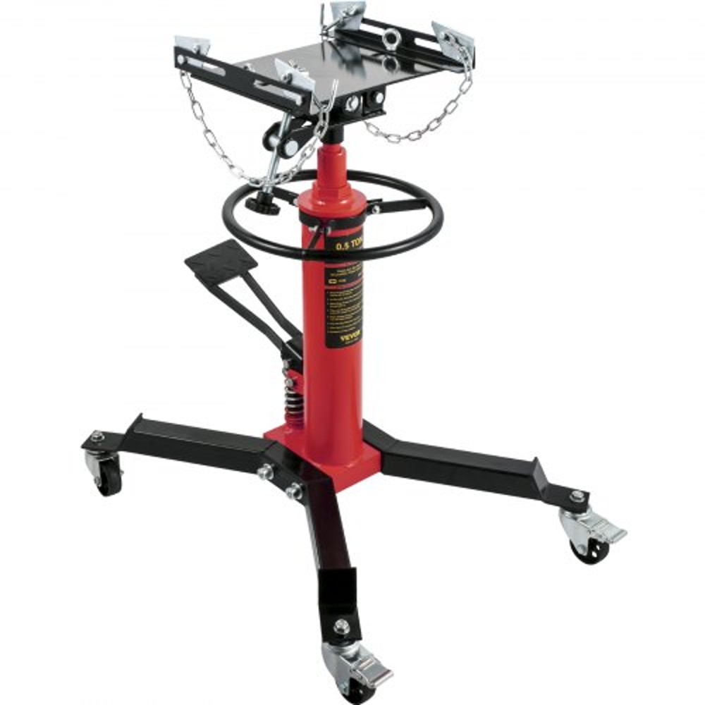 Hydraulic Telescopic Transmission Jack, High Lift Floor Jack with Foot Pedal, Swivel Wheels, Garage & Shop Hoist