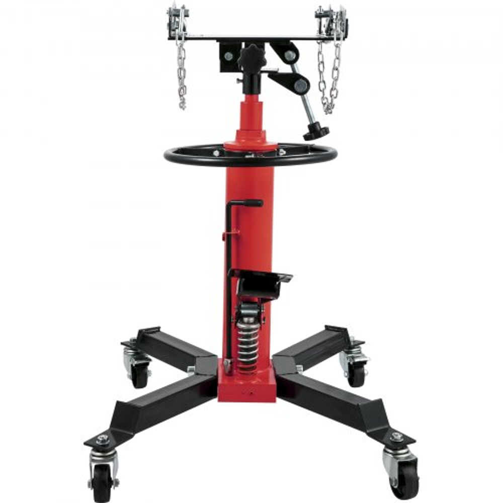 Hydraulic Telescopic Transmission Jack, High Lift Floor Jack with Foot Pedal, Swivel Wheels, Garage & Shop Hoist