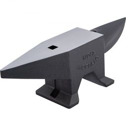 heavy-duty cast iron anvil, single horn blacksmith forge with large work surface, rugged stable base & high hardness