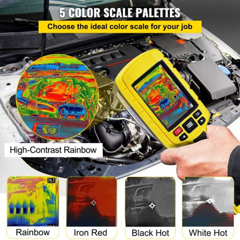 IR Resolution Thermal Imaging Camera with Display, Built-in SD Card & Rechargeable Li-ion Battery