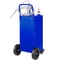 Fuel Caddy Gas Storage Tank with Wheels & Manual Transfer Pump, Gasoline Diesel Fuel Container for Cars, Lawn Mowers