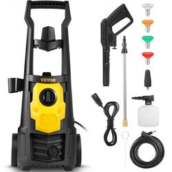 psi electric pressure washer, max gpm power washer with hose, spray nozzles, foam cannon, portable cleaner for patios
