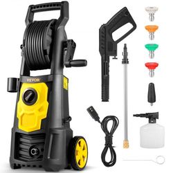 electric pressure washer psi, max gpm power washer with hose reel, quick connect nozzles & foam cannon