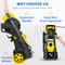 Electric Pressure Washer PSI, Max GPM Power Washer with Hose Reel, Quick Connect Nozzles & Foam Cannon