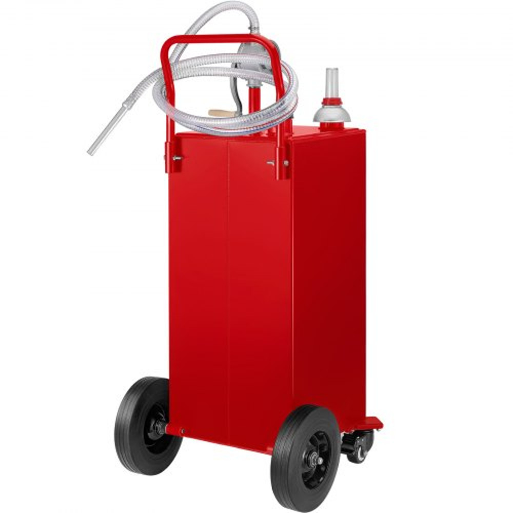 30 Gallon Fuel Caddy Gas Storage Tank With Manual Transfer Pump 4 Wheels Portable GasolineDiesel C 8