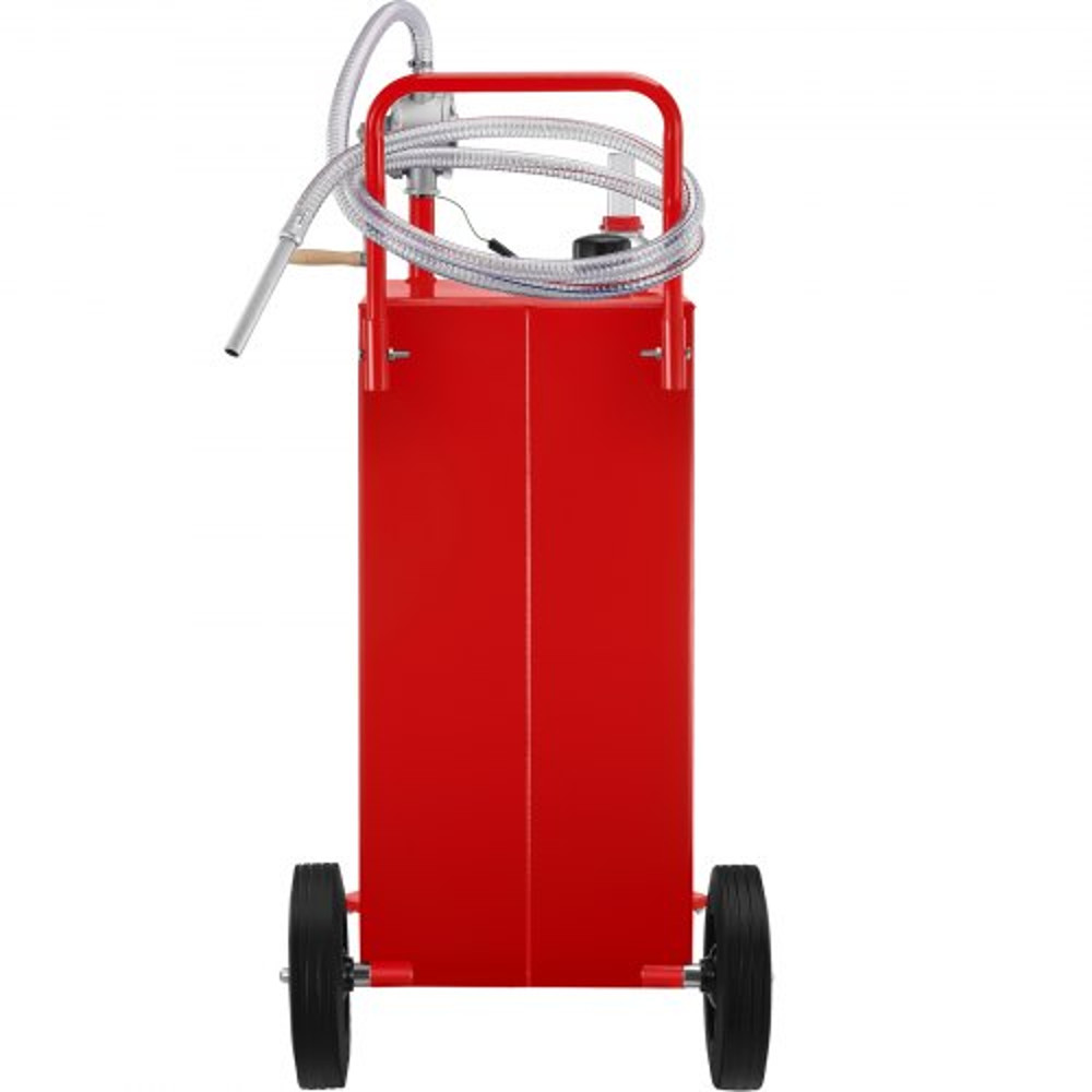 30 Gallon Fuel Caddy Gas Storage Tank With Manual Transfer Pump 4 Wheels Portable GasolineDiesel C 10