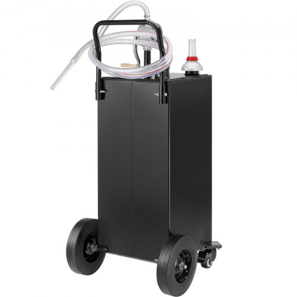 35Gallon Fuel Caddy HeavyDuty Gas Storage Tank W Manual Transfer Pump 4 Wheels Portable DieselGaso 8
