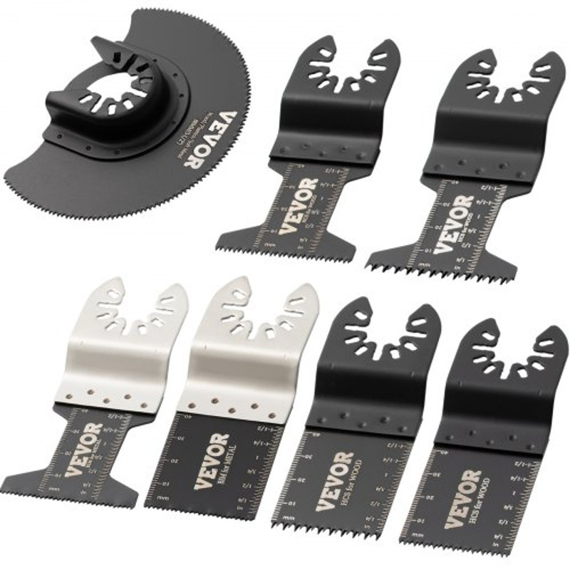 50Piece Quick Release Multitool Blades Kit HCS Tool Blades For Wood Plastic Metal Nails Bolts 8