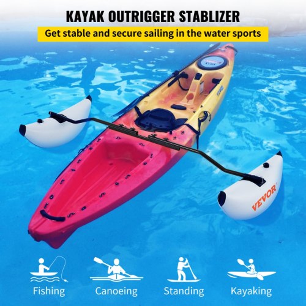 Nflatable Kayak Stabilizer System 2 PCS PVC Outrigger Floats With Adjustable Sidekick Arms Rod For 2