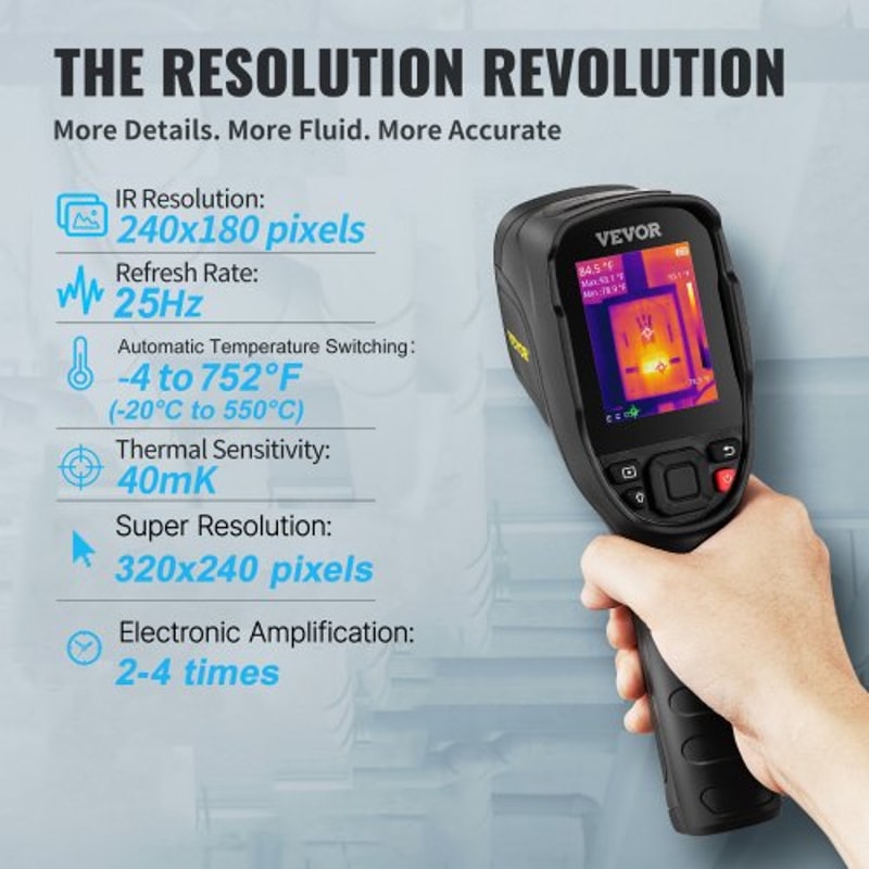 SC240 Thermal Imaging Camera 320x240 Super Resolution 25Hz Refresh Rate 4F To 752F Range 3