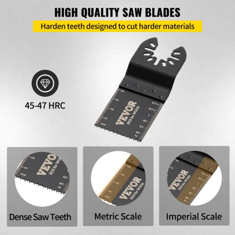 100Piece Quick Release Multitool Blades Kit HCS Tool Blades For Wood Plastic Compatible With Dewa 5