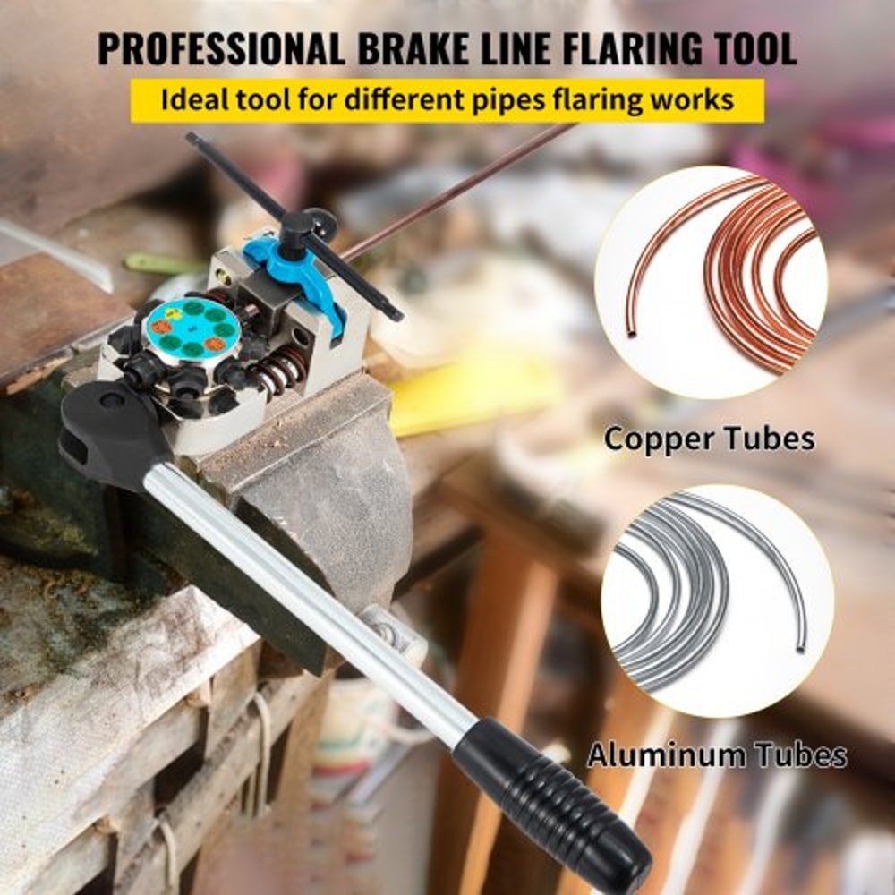Double Flaring Tool Brake Line Flaring Kit With Single Double And Bubble Flares For Tube Copper Alu 1
