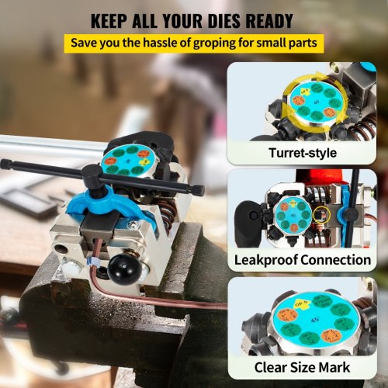 Double Flaring Tool Brake Line Flaring Kit With Single Double And Bubble Flares For Tube Copper Alu 4