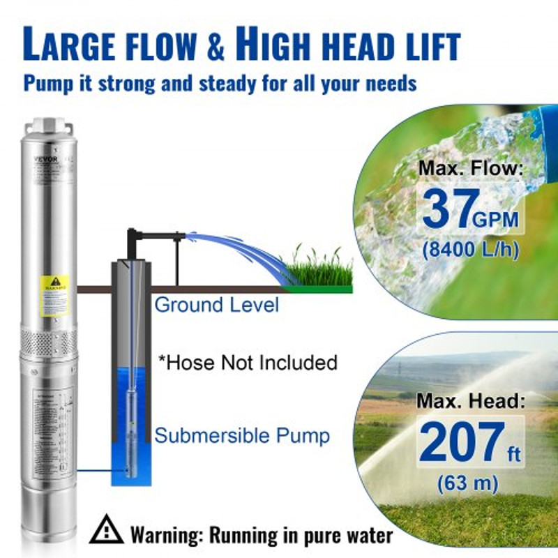 Stainless Steel Deep Well Submersible Pump Head For Home Use 2