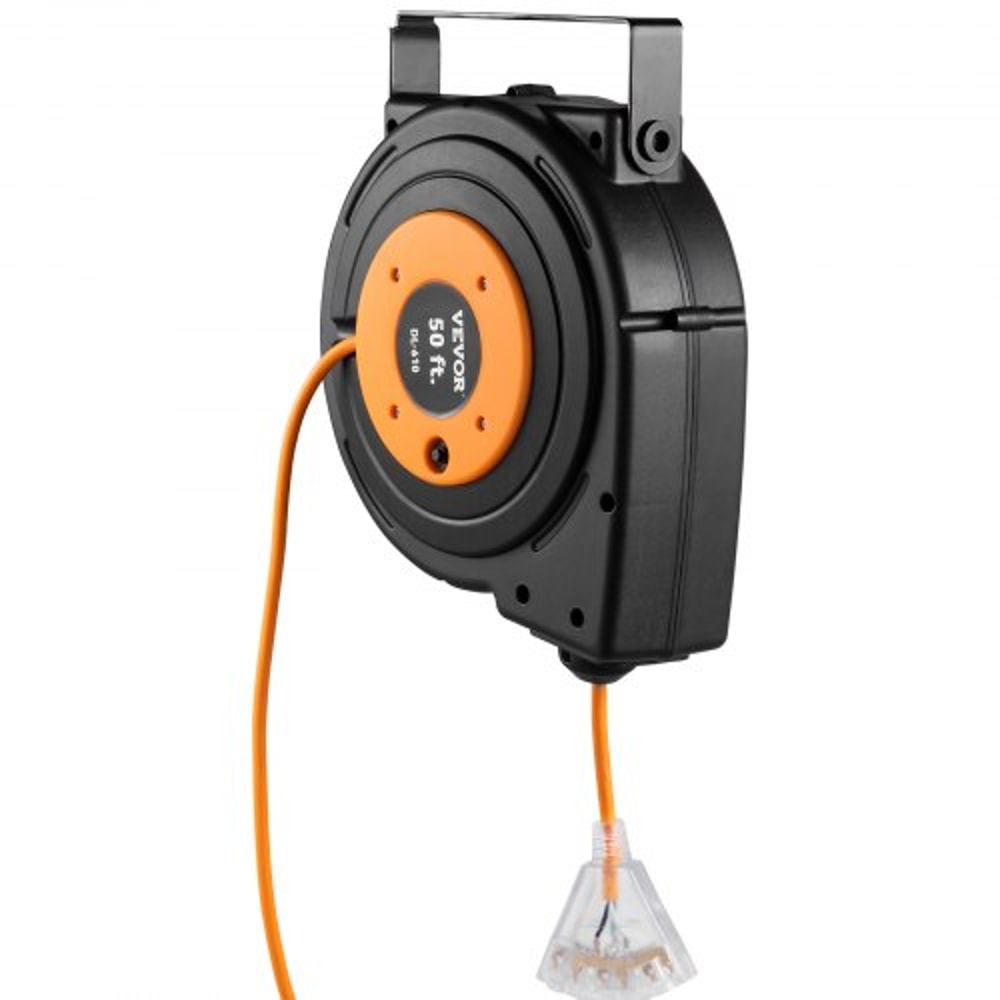 Heavy Duty Retractable Extension Cord Reel Power Cord With Outlets 7