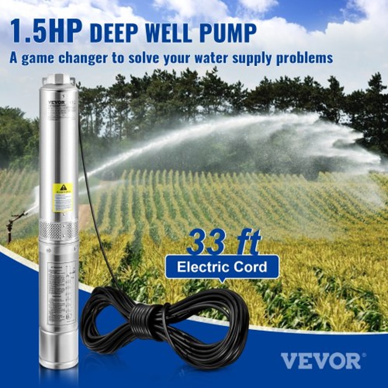 Deep Well Submersible Pump Head Stainless Steel Water Pump With Electric Cord For Industrial 5