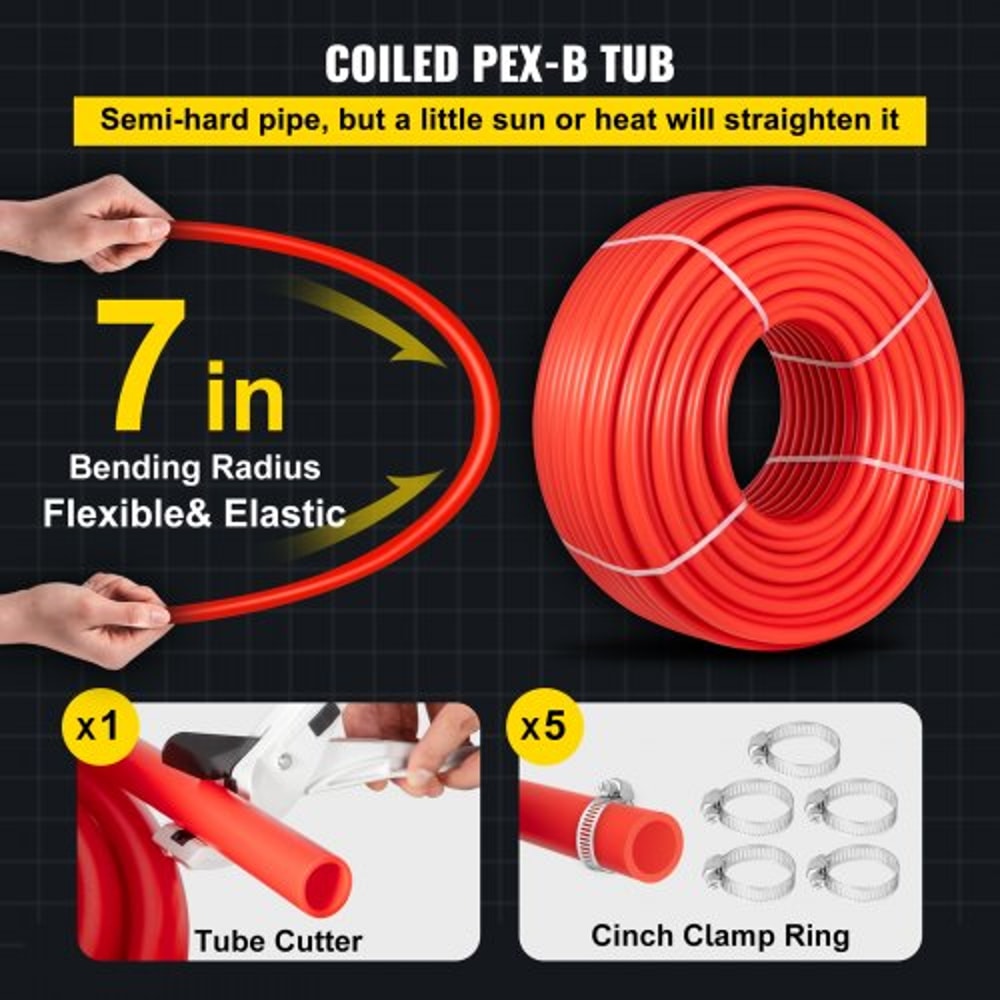 Non Oxygen Barrier Red PEX Pipe PEX Tubing Flexible PEX Water Line For Plumbing Radiant Heating RV 2