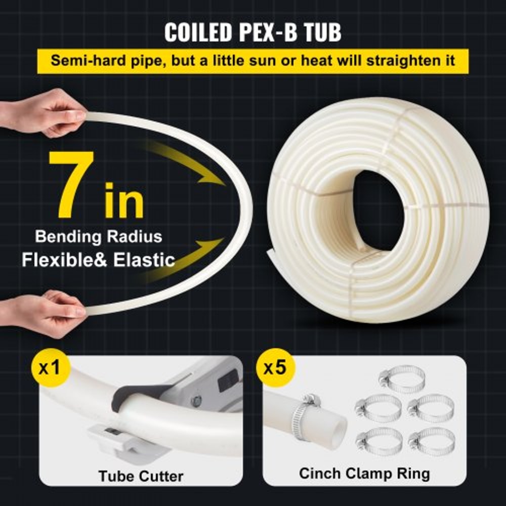 Flexible PEX Water Line Non Oxygen Barrier PEXB Pipe For Radiant Heating Plumbing And RV Sewer Hose 3