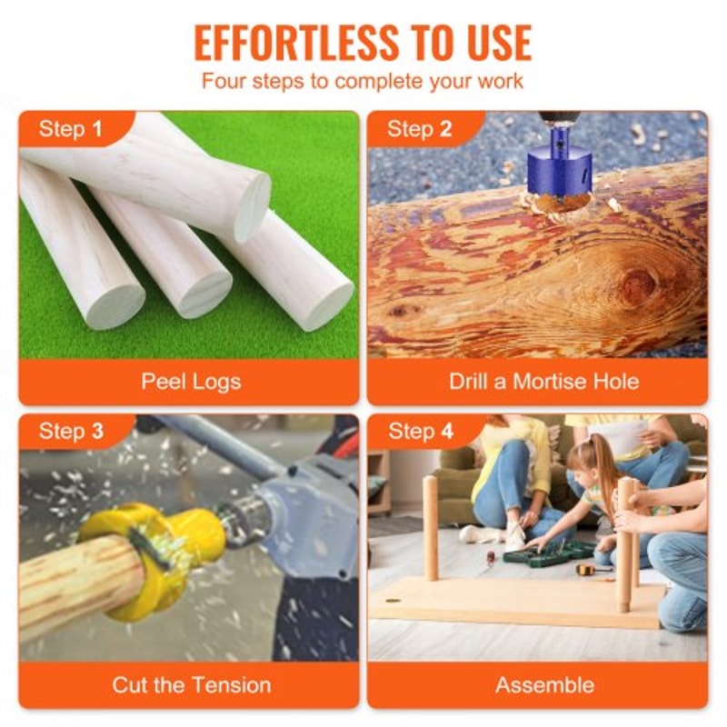 DIY Log Furniture Tenon Cutter With Dual Blades Commercial Grade Aluminum Steel Cutter Beginner Too 3