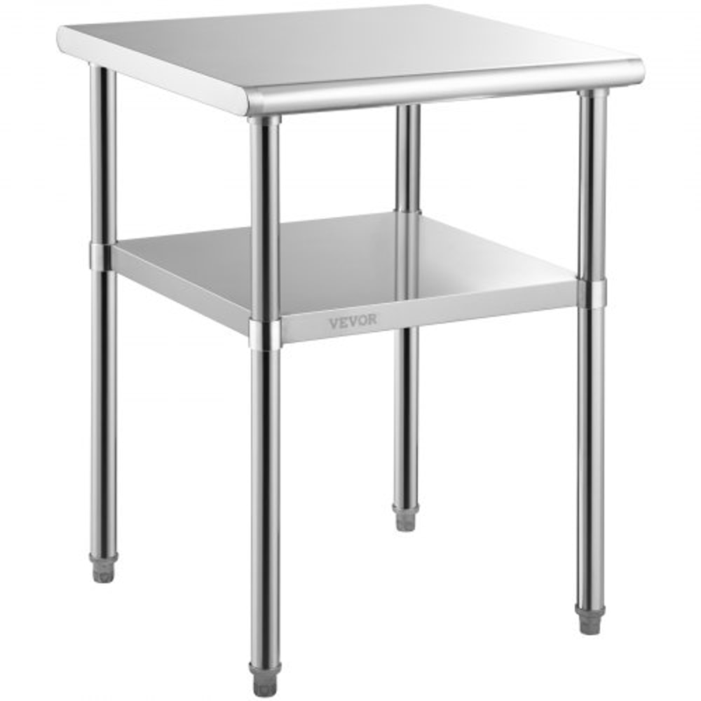 Stainless Steel Work Table With Adjustable Undershelf High Lb Load Capacity Heavy Duty Metal Prep S 8