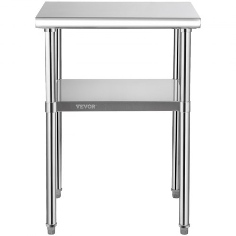 Stainless Steel Work Table With Adjustable Undershelf High Lb Load Capacity Heavy Duty Metal Prep S 9