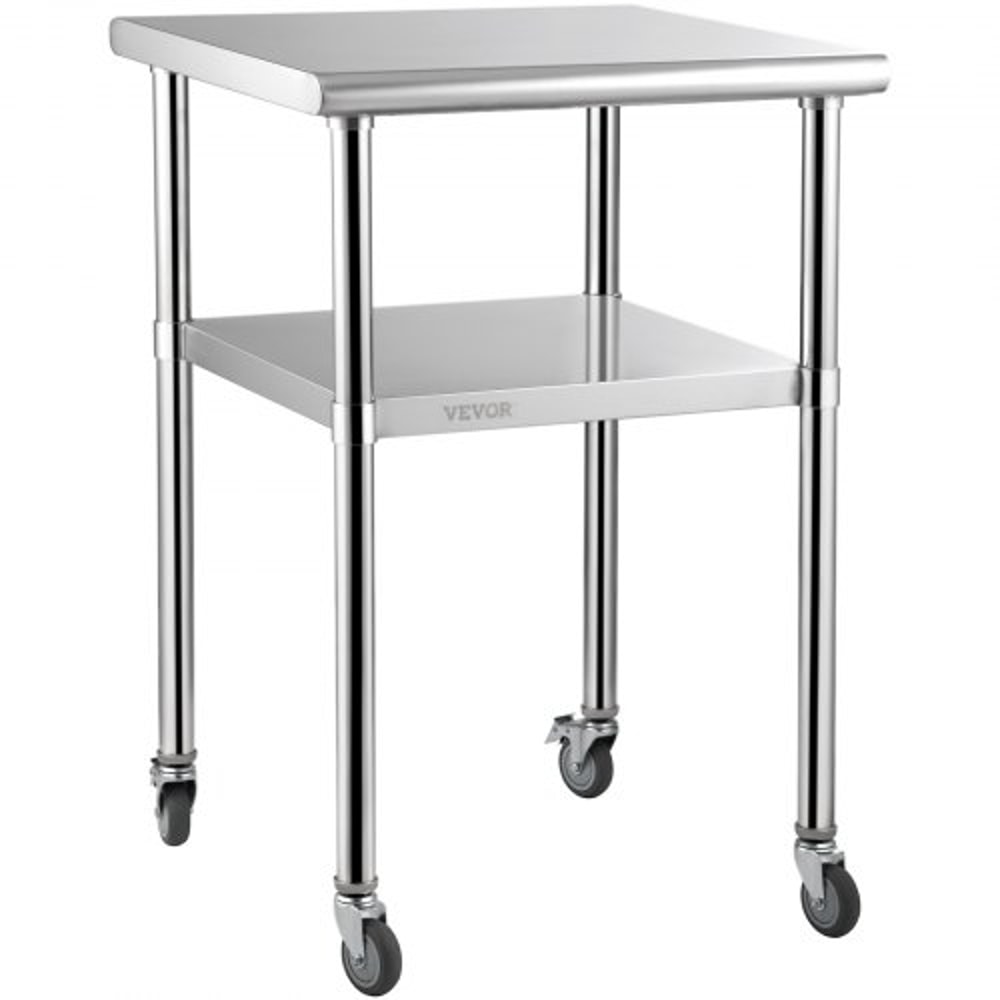 Stainless Steel Work Table With Adjustable Undershelf High Lb Load Capacity Heavy Duty Metal Prep S 10