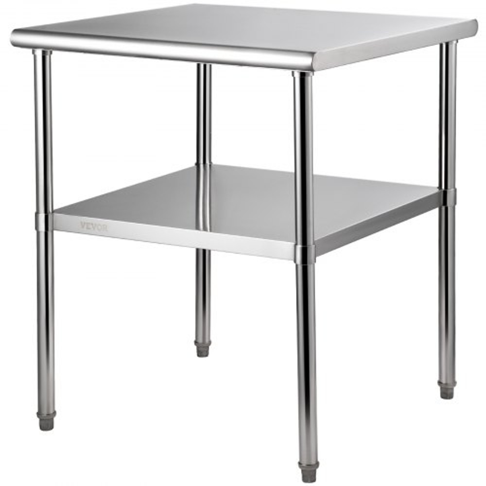Stainless Steel Work Table Heavy Duty Metal Adjustable Undershelf Feet Commercial Prep Table 0