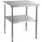 Stainless Steel Work Table Heavy Duty Metal Adjustable Undershelf Feet Commercial Prep Table 8