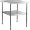 Stainless Steel Work Table Heavy Duty Metal Adjustable Undershelf Feet Commercial Prep Table 10