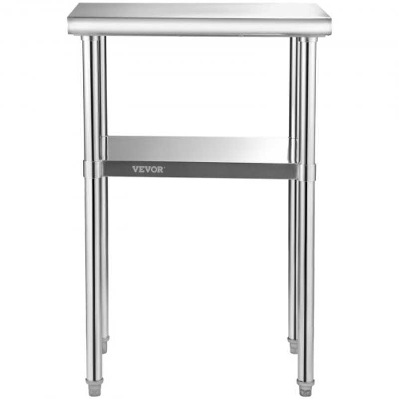 Heavy Duty Stainless Steel Prep Table Adjustable Undershelf 600lbs Load Capacity For Kitchen Restau 10