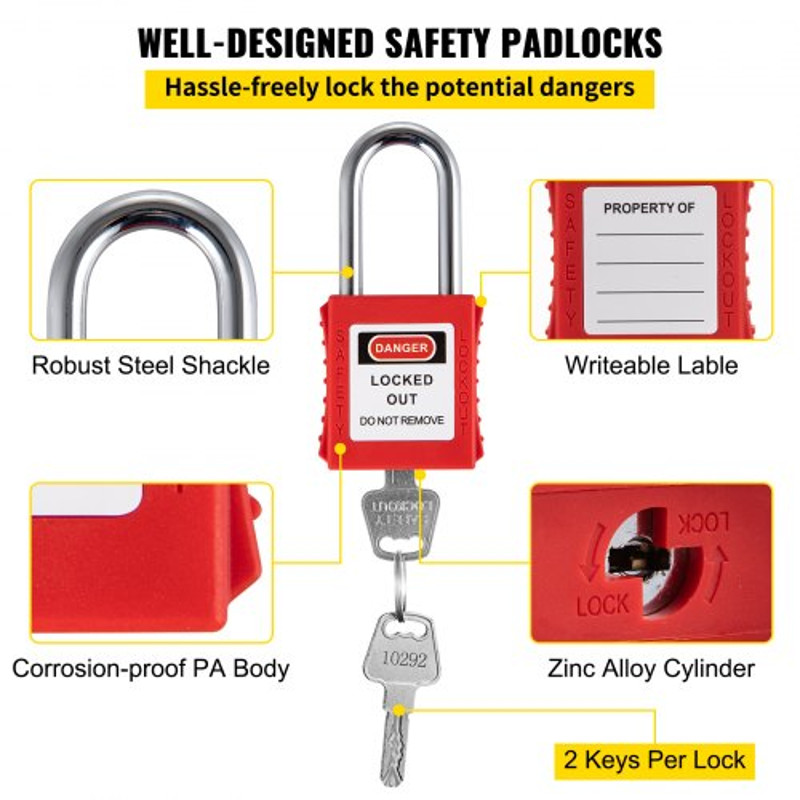 Electrical Safety Loto Kit Padlocks Lockouts Tags Hasps For Risk Removal In Industrial And Electric 2