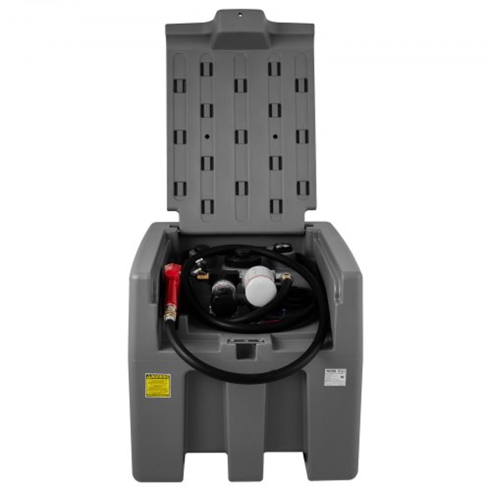 Portable Diesel Tank, GPM Flow Rate, Diesel Fuel Tank with Electric Transfer Pump, Rubber Hose, PE Diesel Transfer Tank