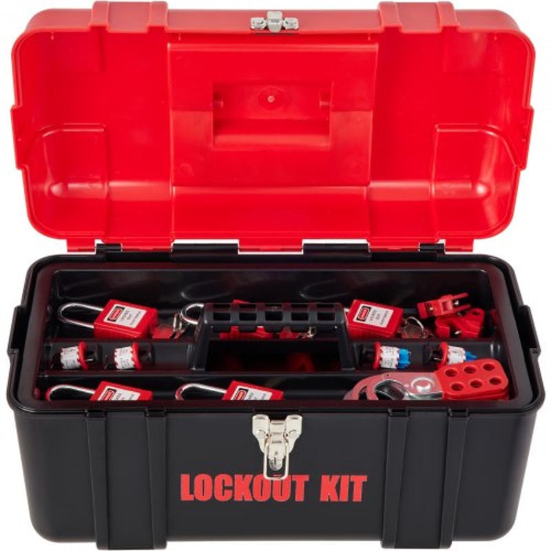 Lockout Tagout Kits, Complete Electrical Safety Loto Kit with Padlocks, Hasps, Tags & Multiple Lockouts