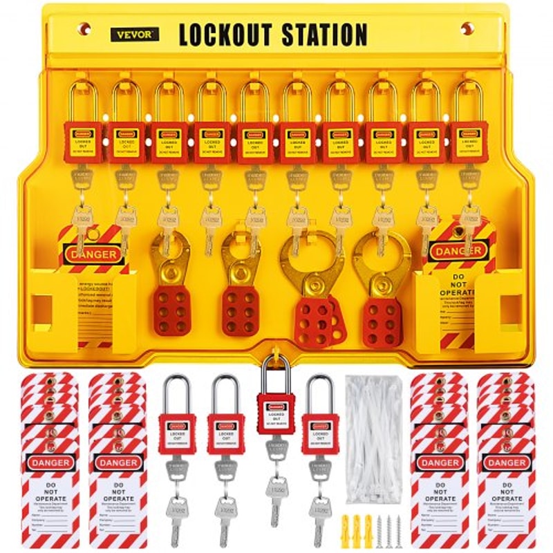 Lockout Tagout Safety Tools, Electrical Loto Kit with Padlocks, Lockout Station, Hasps & Tags for Industrial & Machinery