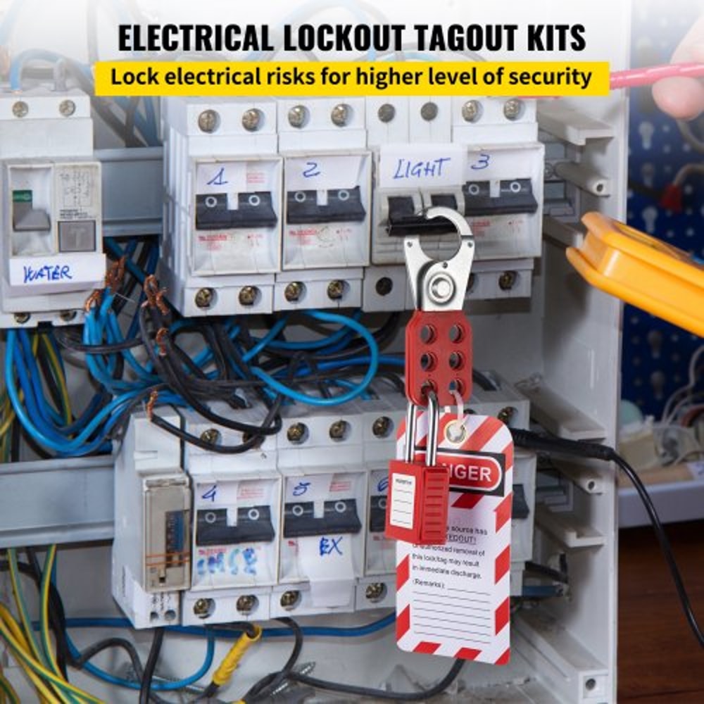 Lockout Tagout Safety Tools, Electrical Loto Kit with Padlocks, Lockout Station, Hasps & Tags for Industrial & Machinery