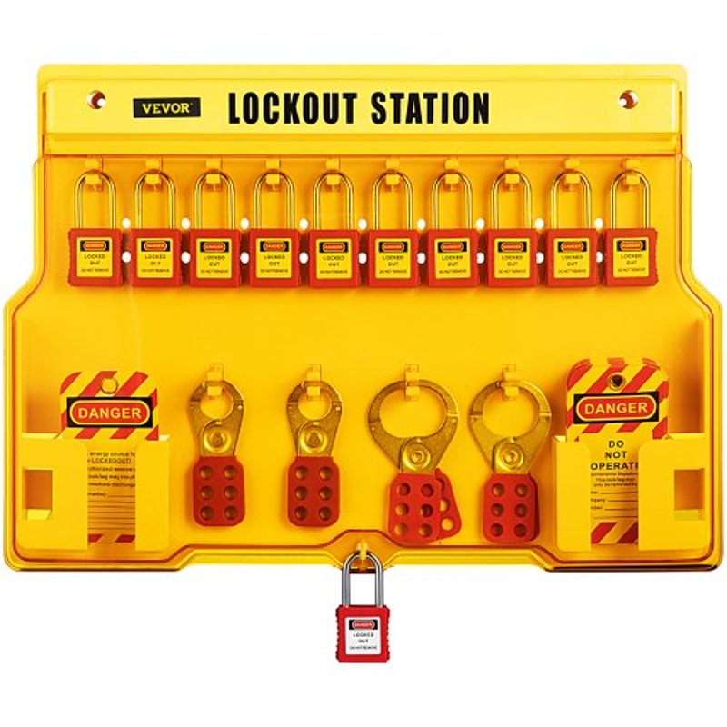 Lockout Tagout Safety Tools, Electrical Loto Kit with Padlocks, Lockout Station, Hasps & Tags for Industrial & Machinery