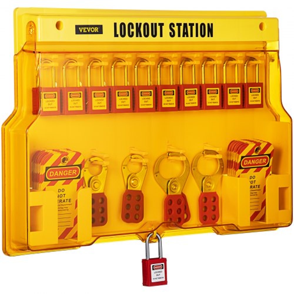 Lockout Tagout Safety Tools, Electrical Loto Kit with Padlocks, Lockout Station, Hasps & Tags for Industrial & Machinery