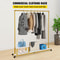 Heavy-Duty Clothing Garment Rack, Rolling Clothes Organizer w/Bottom & Side Shelf, Swivel Casters, Sturdy Steel Frame