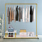 Heavy-Duty Clothing Garment Rack, Rolling Clothes Organizer w/Bottom & Side Shelf, Swivel Casters, Sturdy Steel Frame