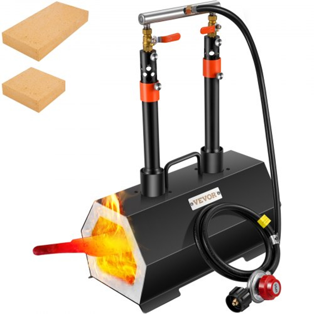 Portable Propane Forge with Double Burner for Tool & Knife Making, Large Capacity Mini Furnace Blacksmithing Farrier