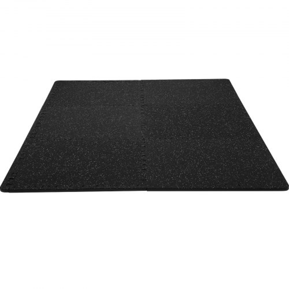 Interlocking Gym Floor Mats Thick, EVA Foam & Rubber Top, Waterproof Puzzle Exercise Flooring for Gym, Home, Garage